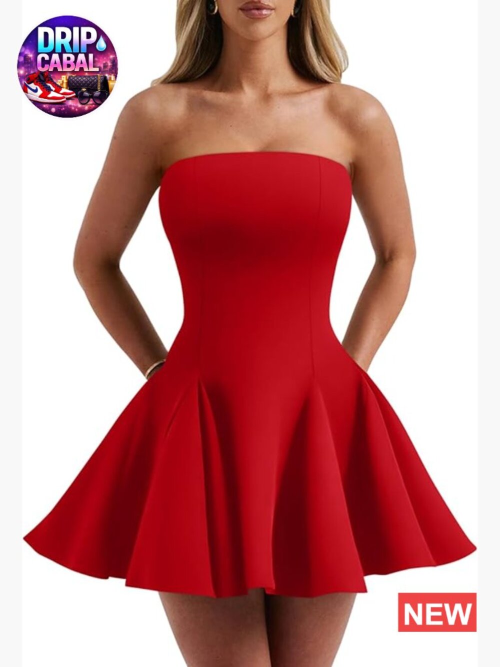 Strapless Mini Dress Off Shoulder Sleeveless Club Party Polyester Spandex